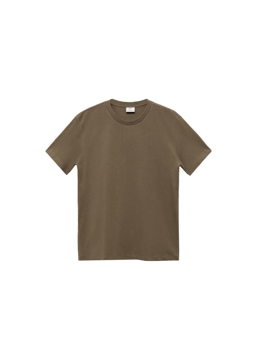 MANGO MAN - Basic cotton stretch T-shirt medium brownMen Product Image