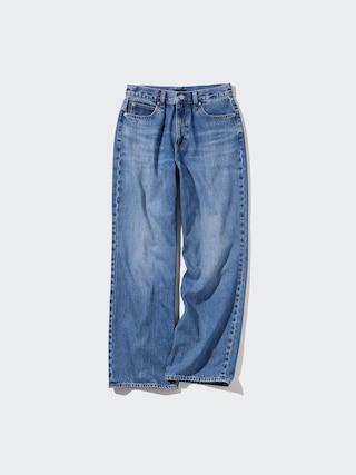 Womens Wide Straight Jeans Blue 26 inch UNIQLO US Product Image