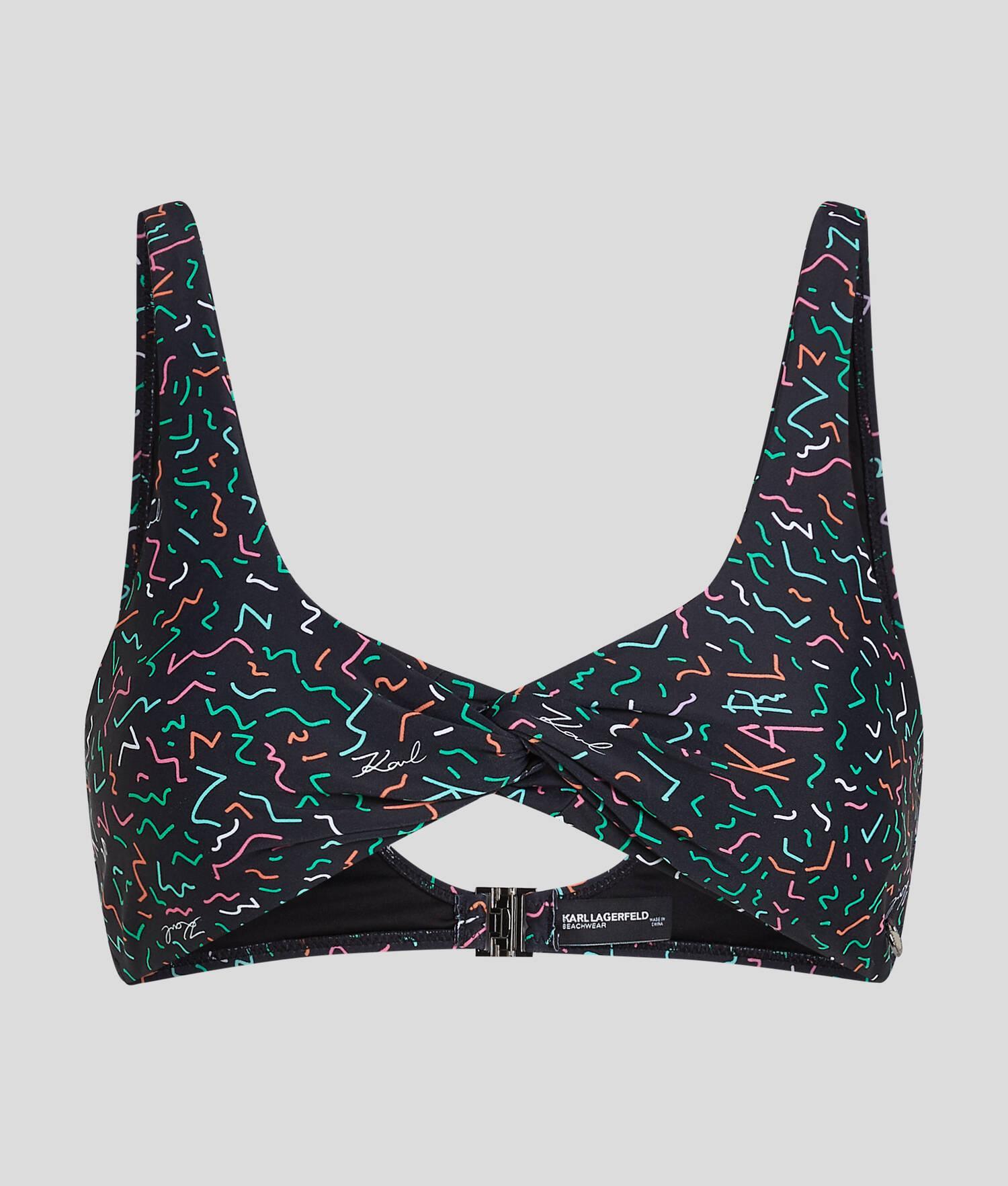 GEOMETRIC PRINT TWIST-FRONT BIKINI TOP Product Image