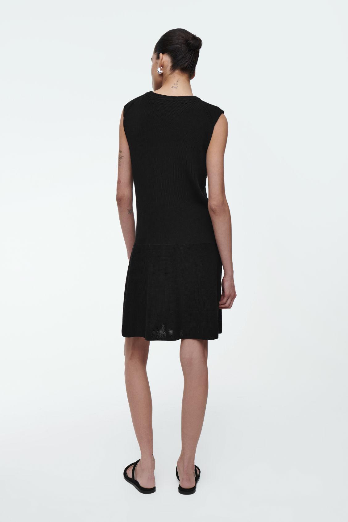 RIBBED-KNIT DROPPED-WAIST MINI DRESS Product Image