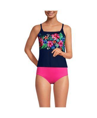 Lands End Womens Square Neck Tankini Swimsuit Top - Navy Product Image