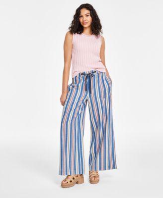 Nautica Jeans Womens Sleeveless Top Striped Pants Product Image