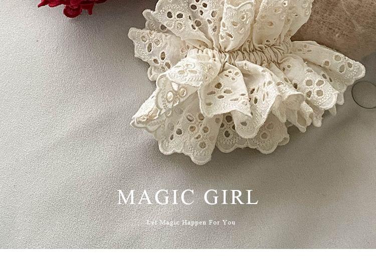 Plain Embroidered Eyelet Scrunchie Product Image