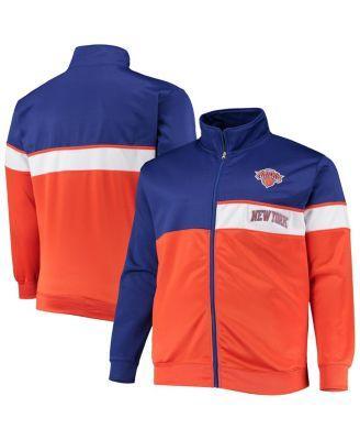 Mens /Orange New York Knicks Big & Tall Pieced Body Full-Zip Track Jacket Product Image