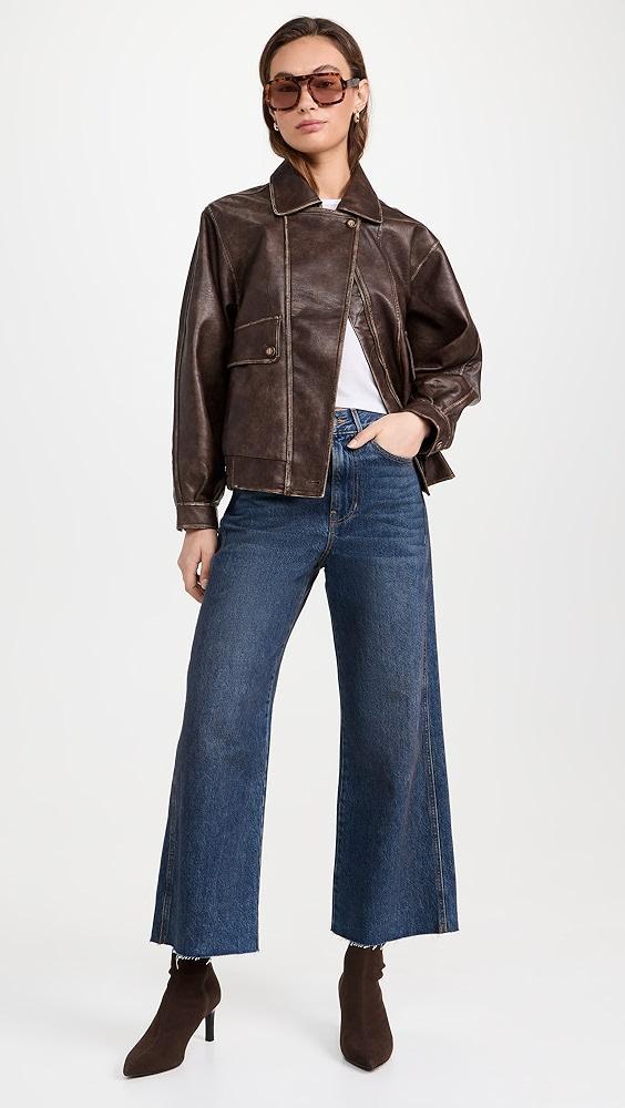 Veronica Beard Jean Taylor Cropped High Rise Wide Jeans | Shopbop Product Image