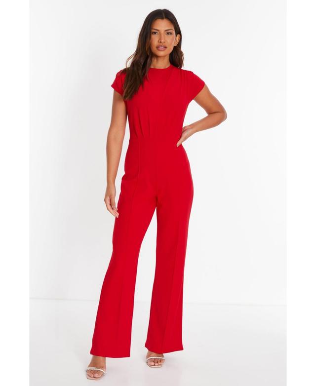 Women's Scuba Crepe High Neck Palazzo Jumpsuit Product Image