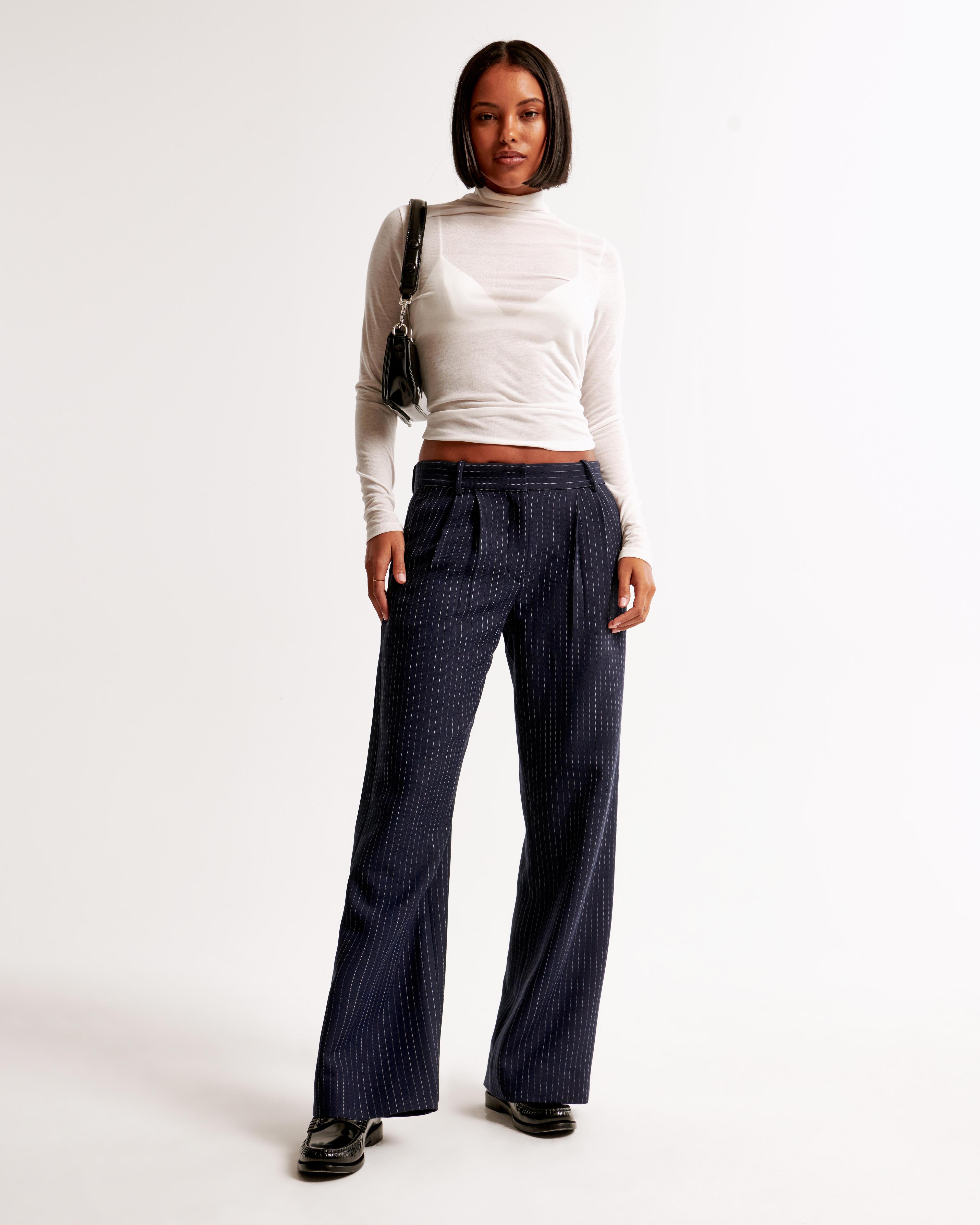 A&F Sloane Low Rise Tailored Wide Leg Pant Product Image