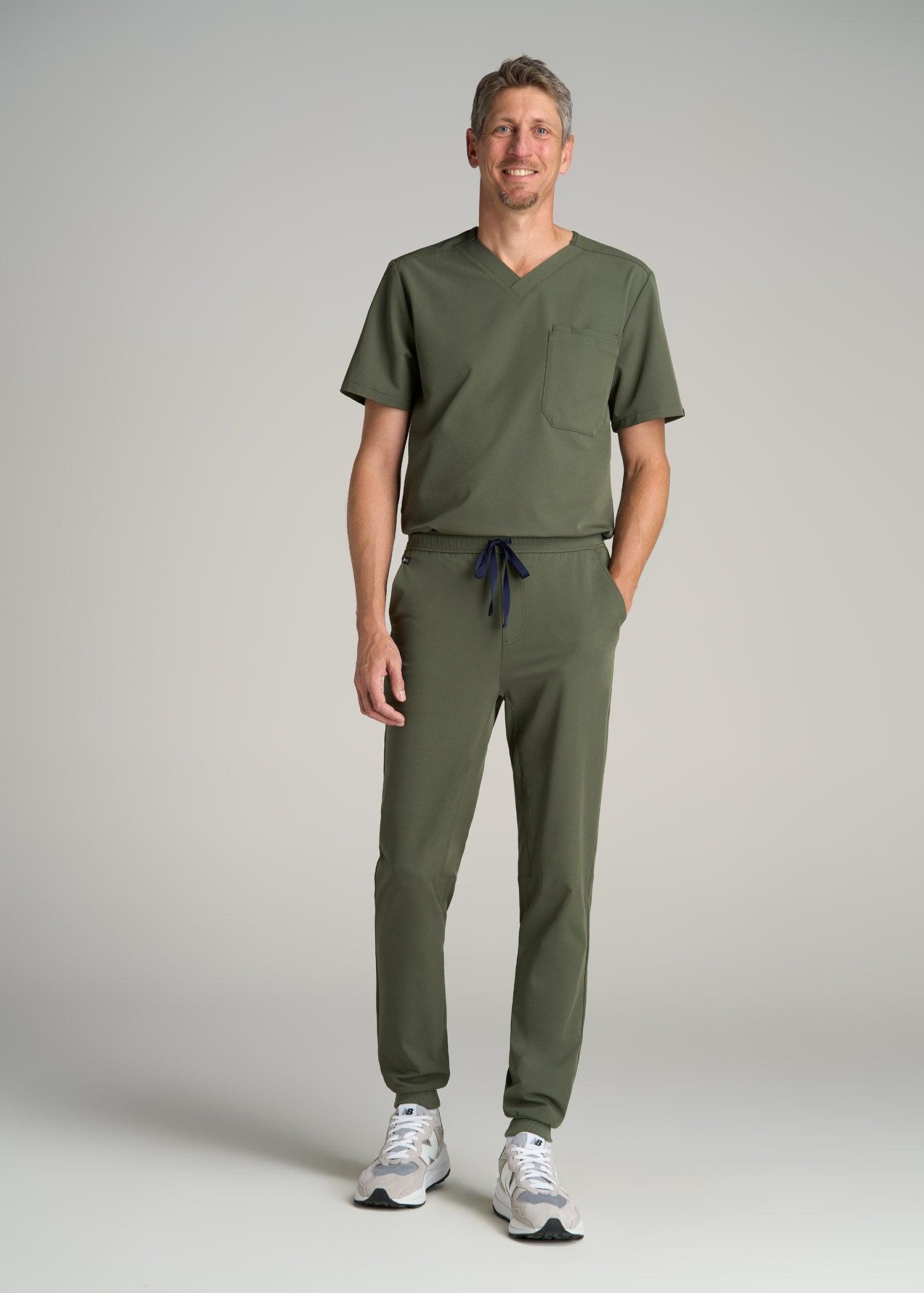 Scrub Joggers for Tall Men in Clover Green Male Product Image