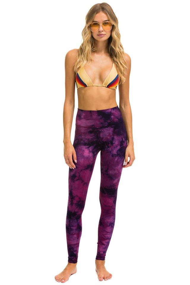 HAND DYED FULL LENGTH HI-RISE LEGGINGS - TIE DYE CRYSTAL ROSE Female Product Image