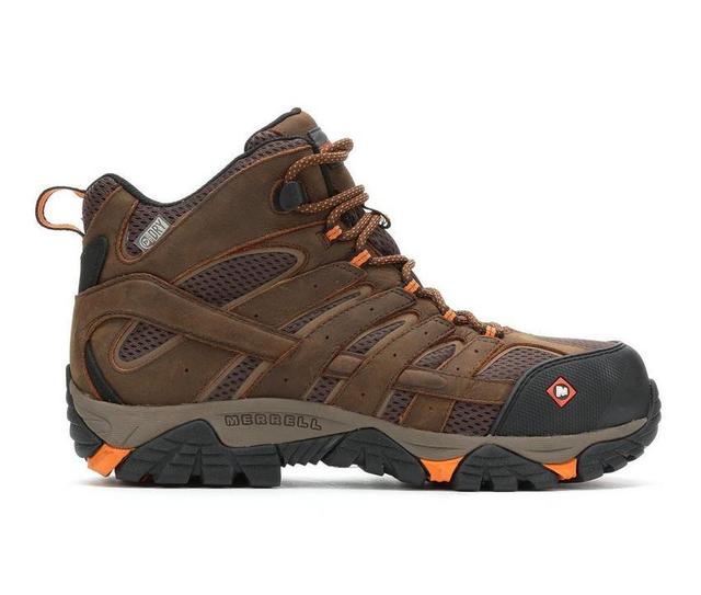 Men's Merrell Work Moab Vertex Mid Waterproof Comp Toe Work Boots Product Image