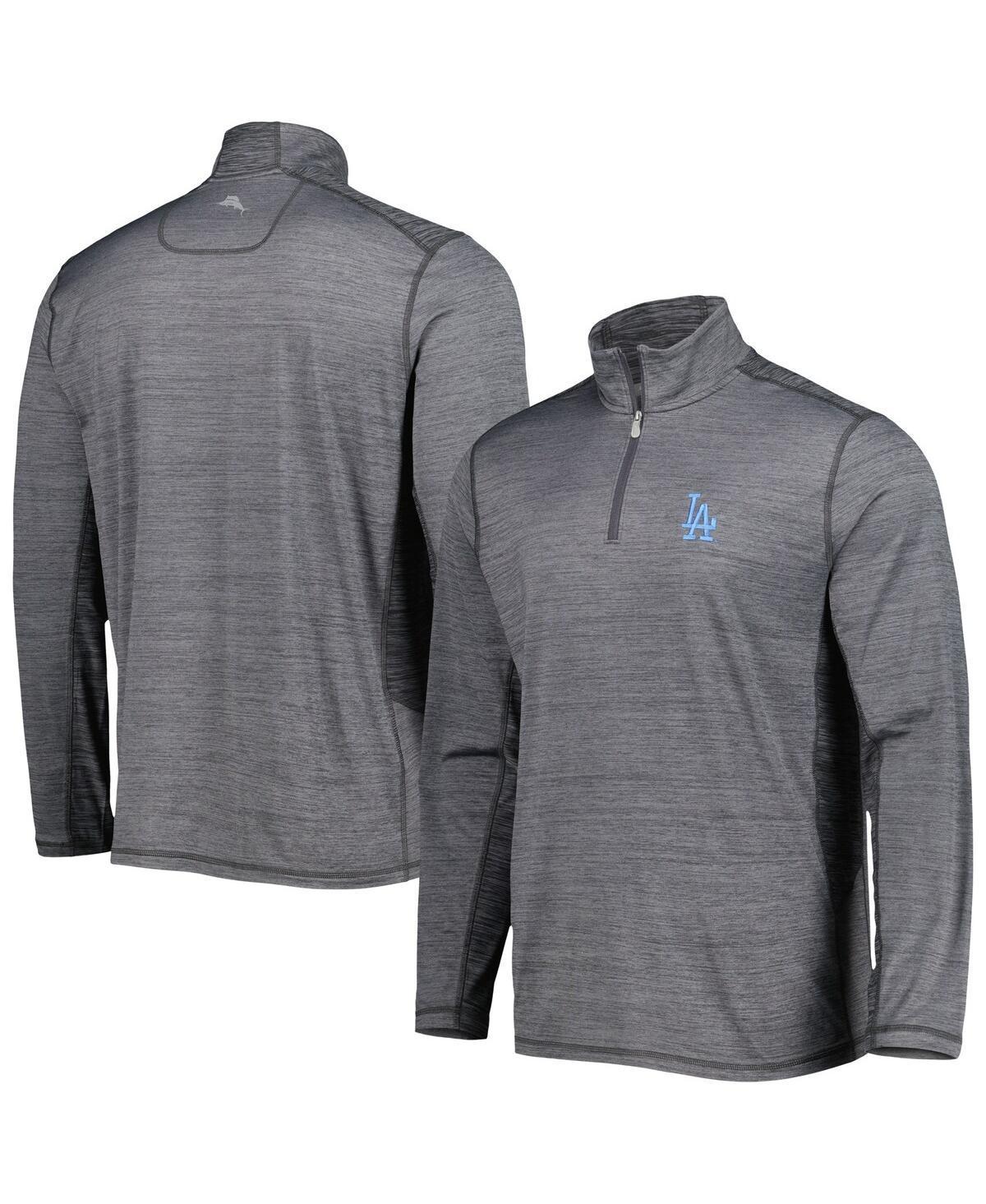 Mens Tommy Bahama Gray Los Angeles Dodgers Delray IslandZone Half-Zip Top Product Image