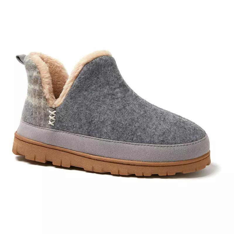 Dearfoams Womens Ember Faux Fur Lined Bootie Slippers Light Grey Gray Product Image