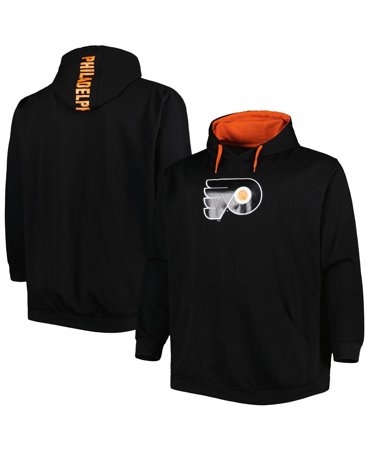 Mens Black Philadelphia Flyers Big & Tall Fleece Pullover Hoodie Product Image