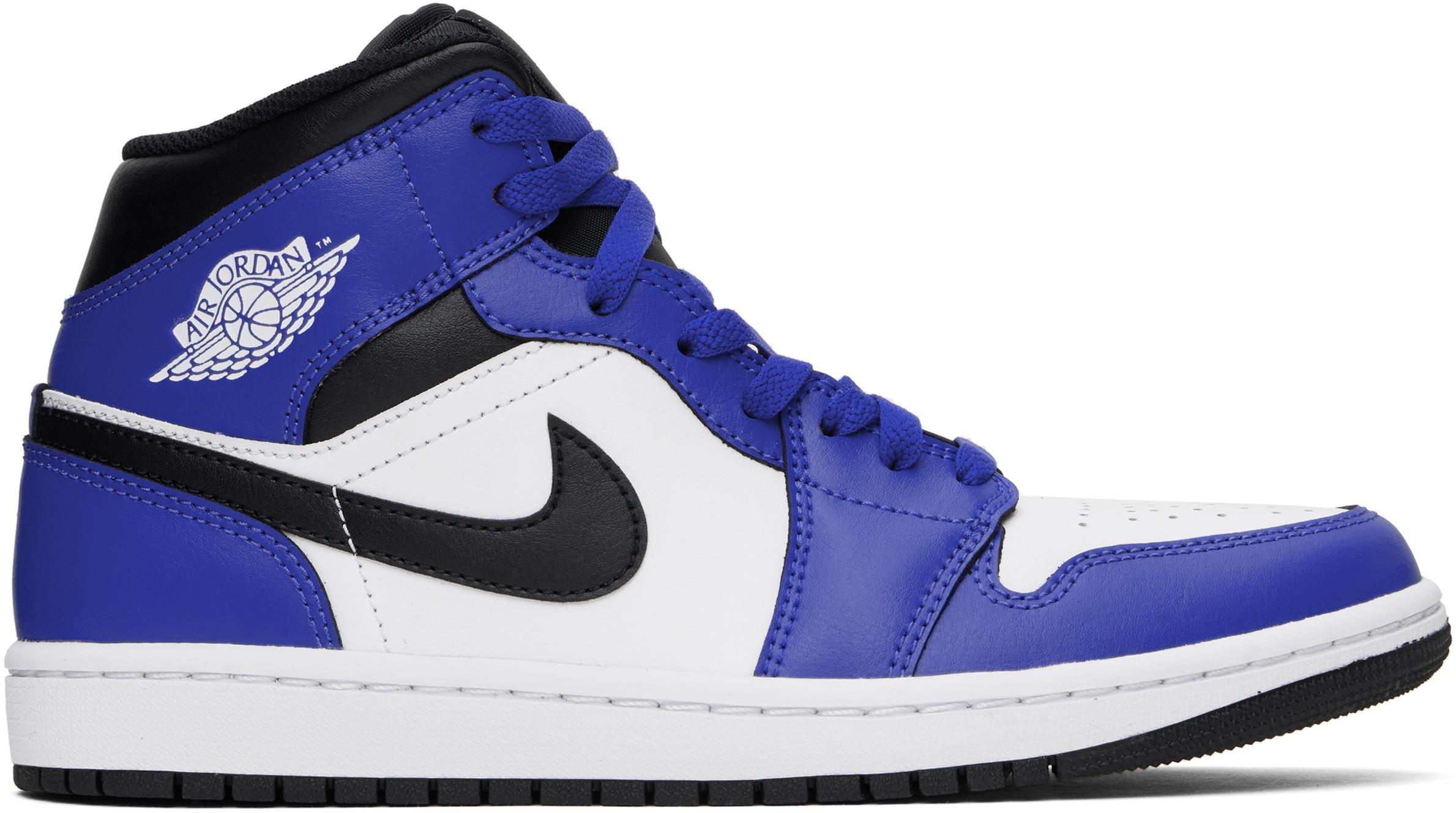 NIKE Air Jordan 1 Mid Sneakers Game Royal / White / Black In Multicolor Product Image