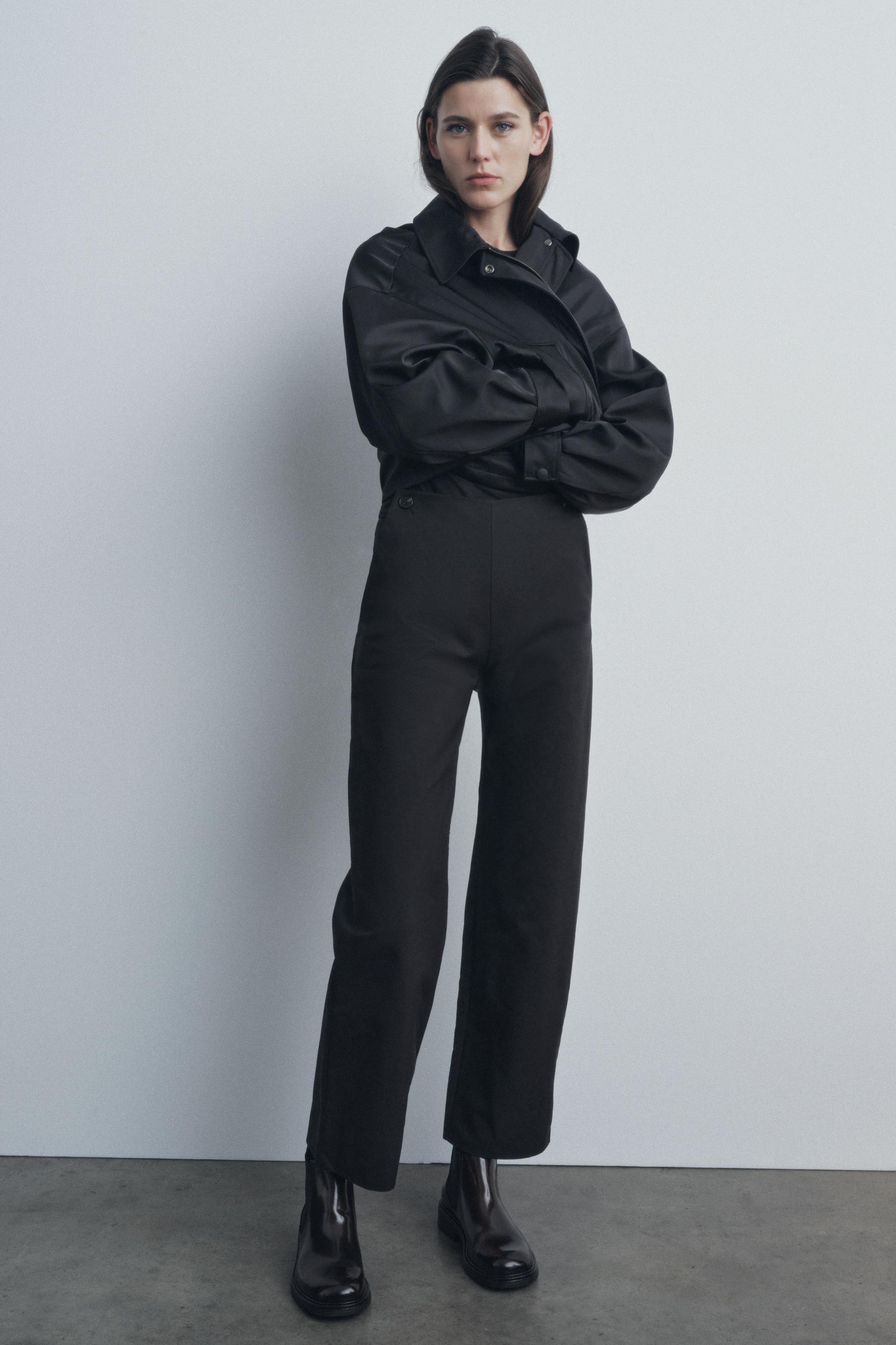 BUTTONED HIGH-WAISTED PANTS ZW COLLECTION Product Image