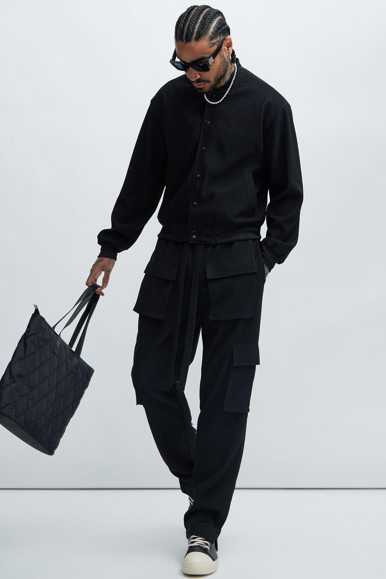 Show Up Snap Cargo Pants - Black Product Image