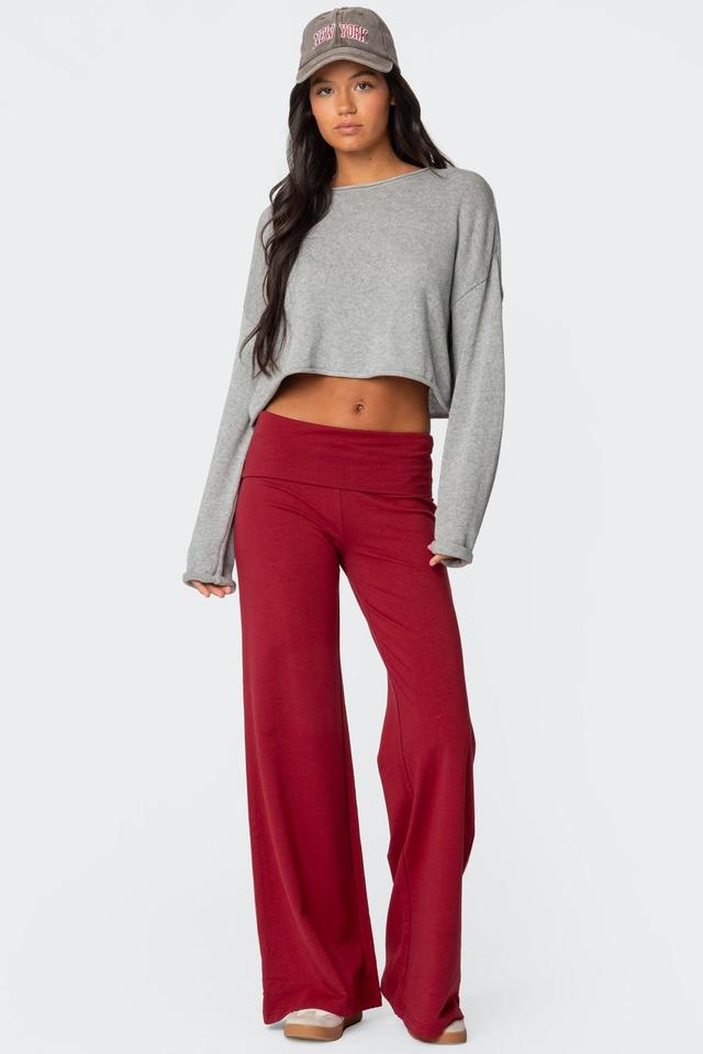 Wide Leg Fold Over Pants Product Image