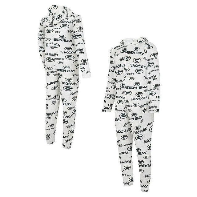 Mens Concepts Sport Green Bay Packers Allover Print Docket Union Full-Zip Hooded Pajama Suit Product Image