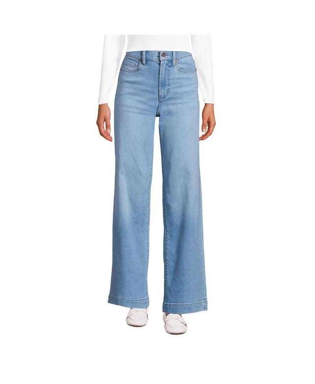 Womens Lands End High-Rise Wide Leg Jeans Product Image