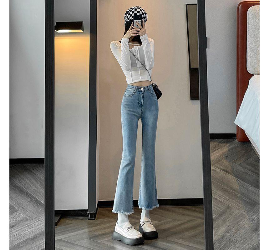 High Rise Skinny Cropped Flared Jeans Product Image