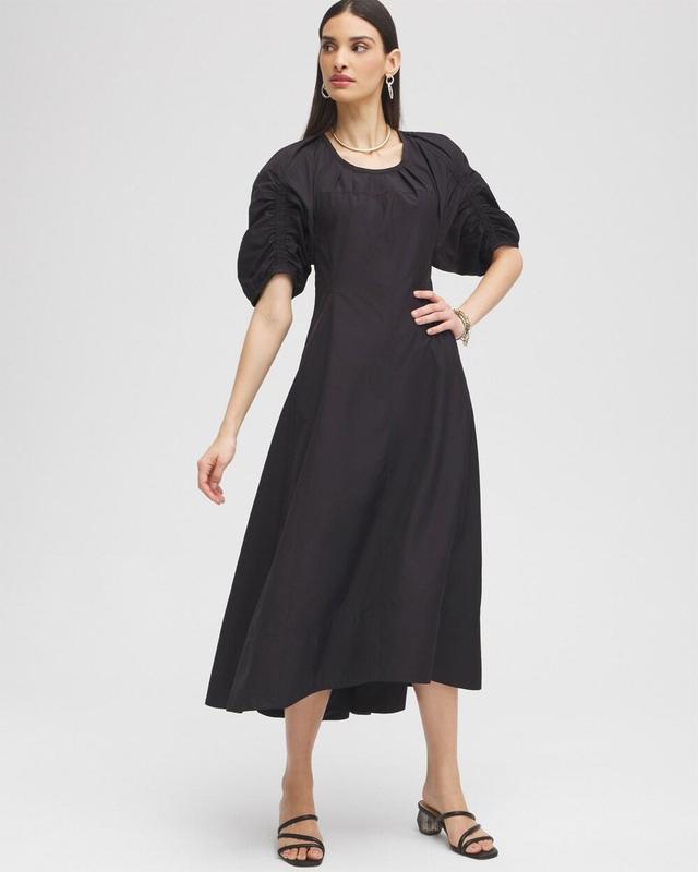 Women's Ruched Sleeve Dress size 12   Chico's Black Label - Black - Women Product Image