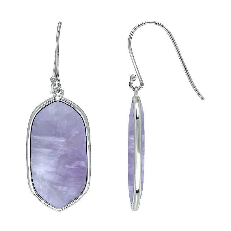 Aleure Precioso Sterling Silver Oval Gemstone Drop Earrings, Womens, Purple Product Image