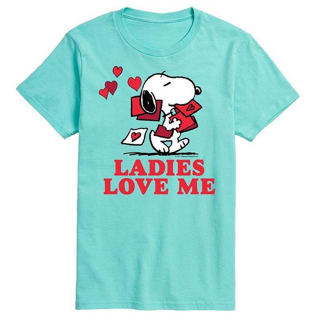 Mens Peanuts Ladies Love Me Tee Light Blue Product Image