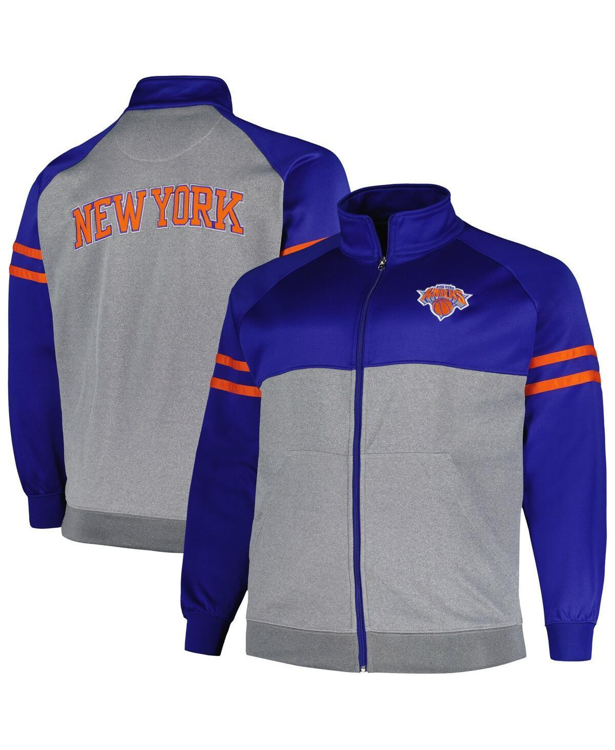 Mens Fanatics Blue New York Knicks Big and Tall Pieced Stripe Raglan Full-Zip Track Jacket - Blue Product Image