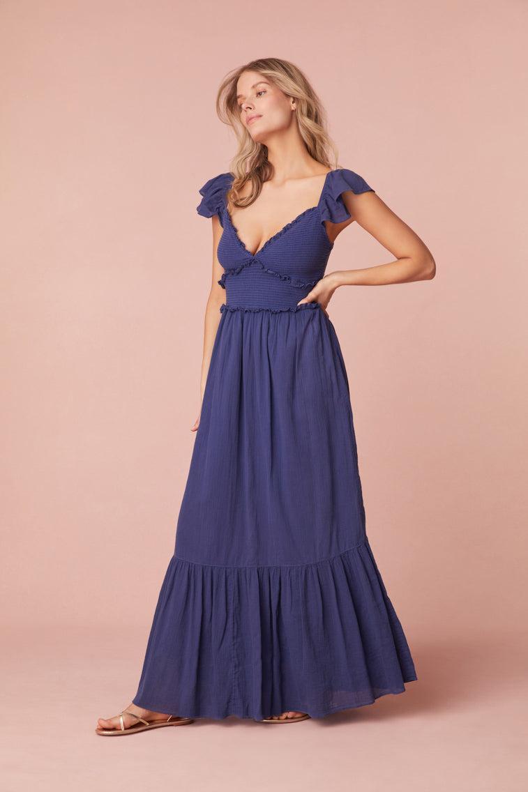 Katina Cotton Maxi Dress - STRAWBERRY MOON Product Image