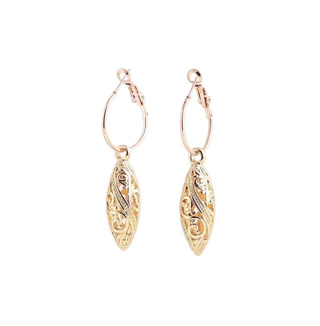 Sohi Womens Gold Oval Drop Earrings Product Image