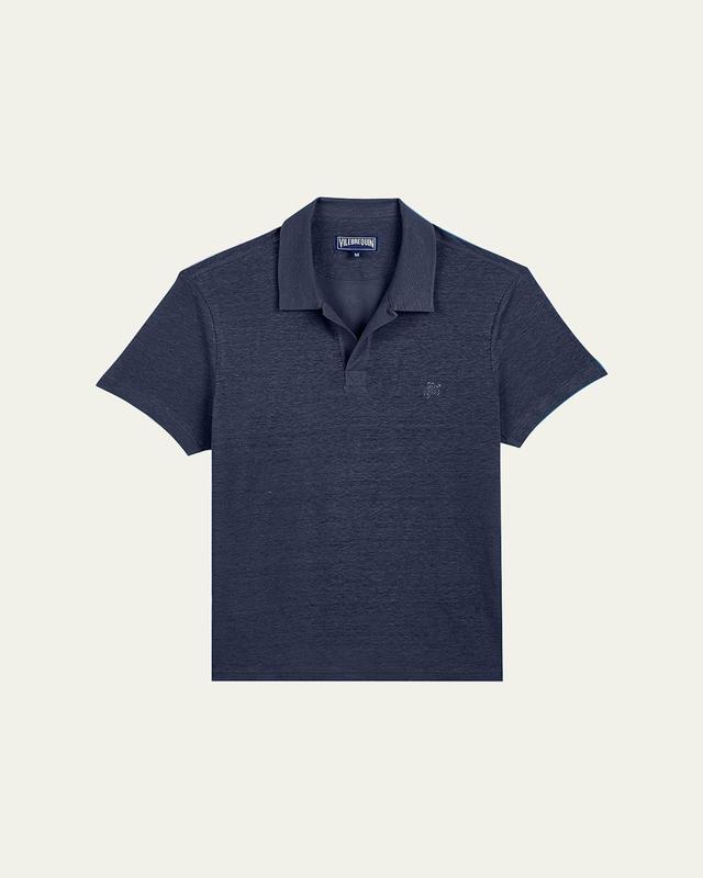 Vilebrequin Linen Pyramid Polo Shirt Navy L Product Image