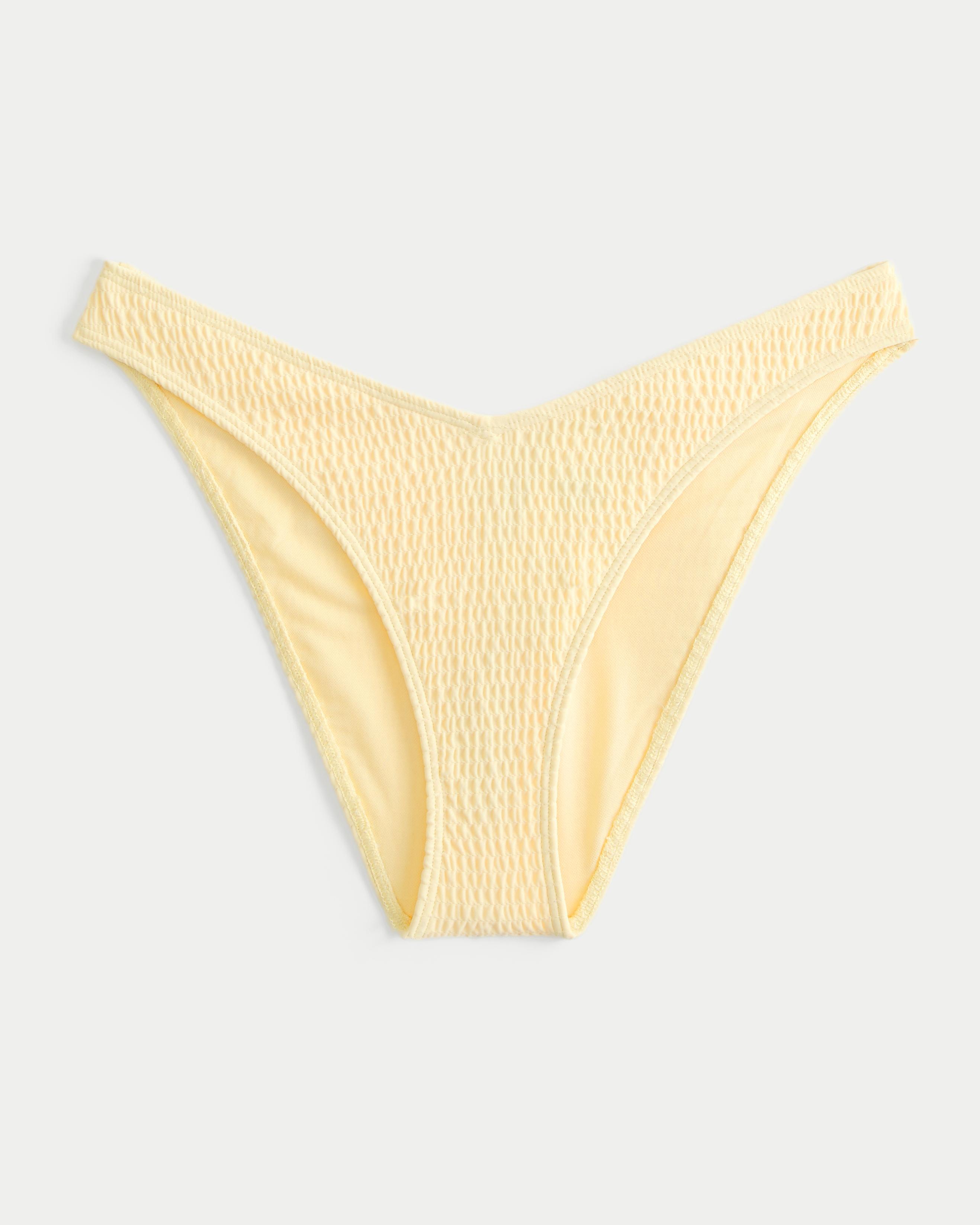 Smocked High-Leg Cheeky Bikini Bottom Product Image