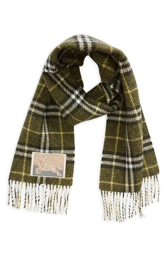 BURBERRY Medium Check Cashmere & Wool Scarf In Acre Product Image