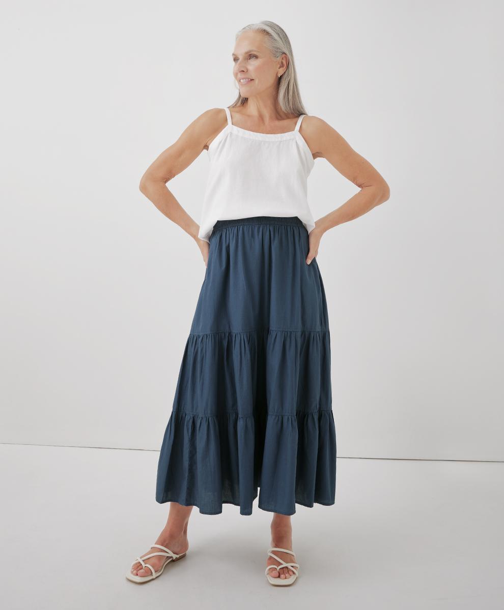 PACT The Sunset Tiered Skirt (French ) Women's Skirt Product Image