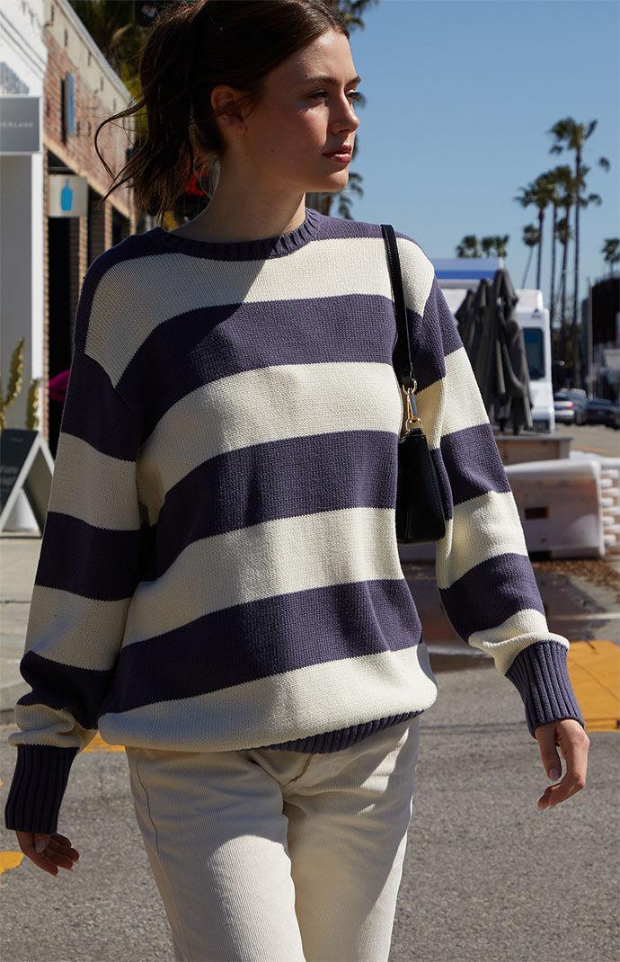 John Galt Womens Cream & Navy Striped Brianna Sweater - Cream/navy Product Image