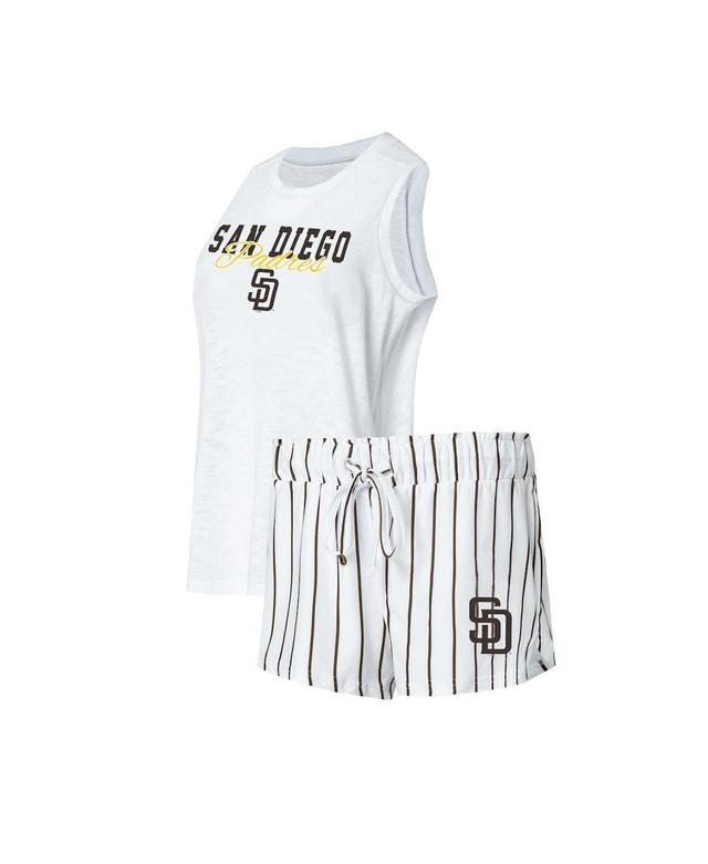 Womens Concepts Sport White San Diego Padres Reel Pinstripe Tank Top & Shorts Sleep Set at Nordstrom, Size Small Product Image