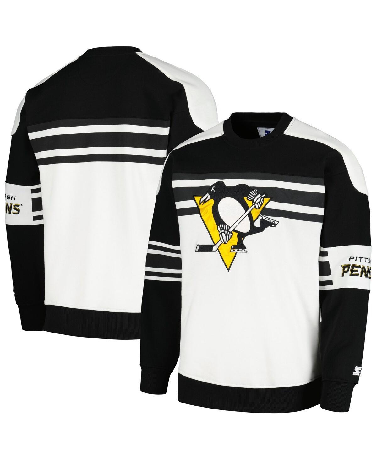 Mens Starter Pittsburgh Penguins Defense Fleece Crewneck Pullover Sweatshirt Product Image