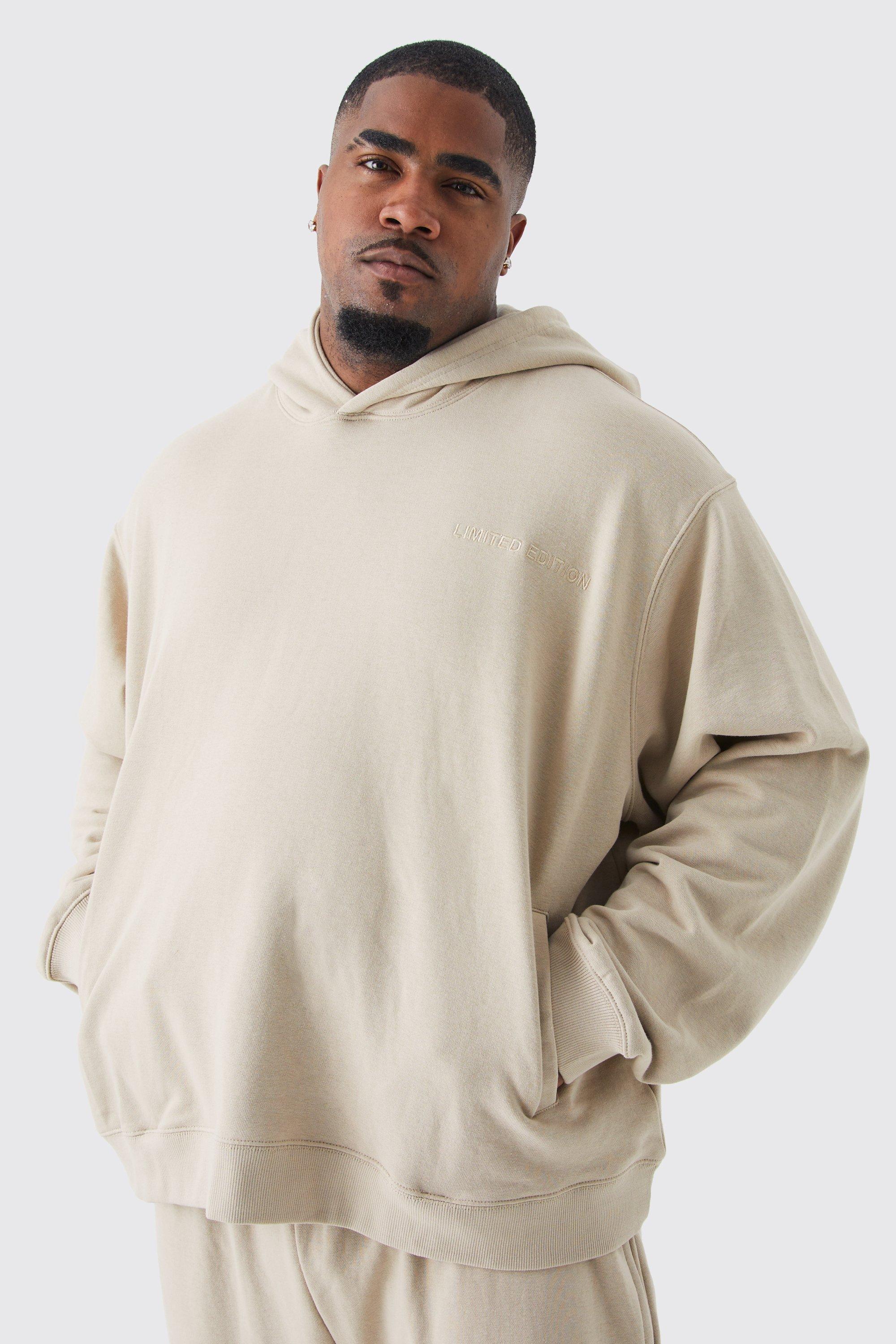 Plus Oversized Boxy Loopback Hoodie | boohooMAN USA Product Image