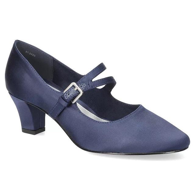 Womens Meryl by Easy Street Asymmetrical Mary Jane Pumps Blue Product Image