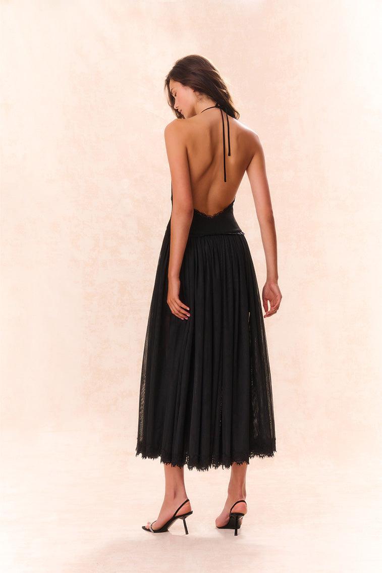 Serendipity Lace Maxi Halter Dress Product Image