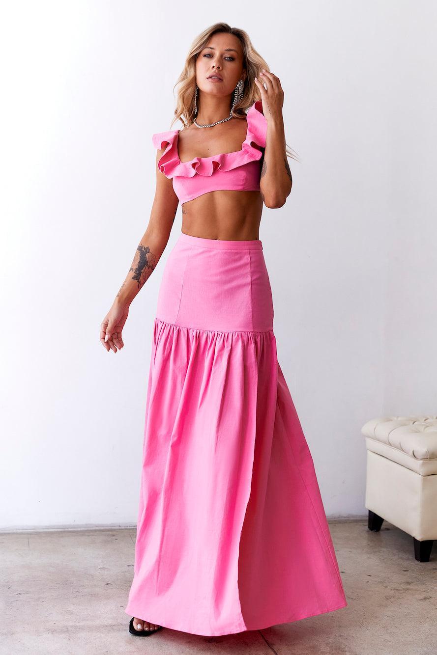 HELLO MOLLY Dessert Menu Crop Top Pink Product Image