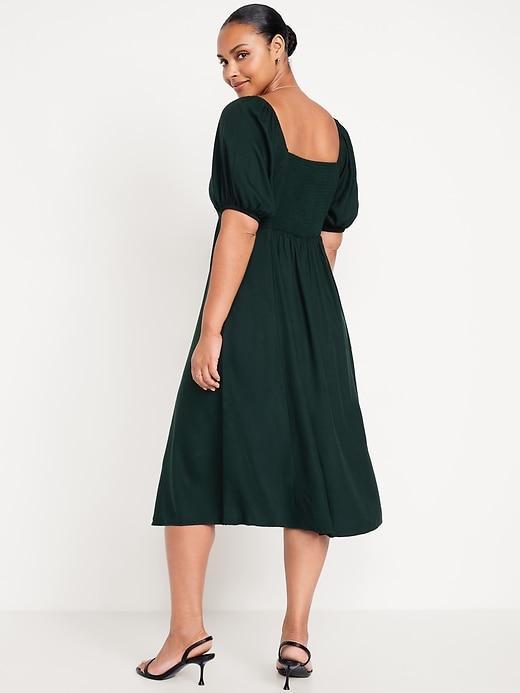 Fit and Flare Crepe Midi Dress Product Image