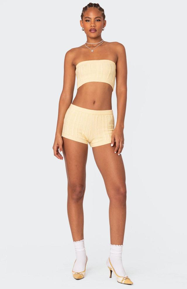 Edikted Women's Raegan Cable Knit Shorts Product Image