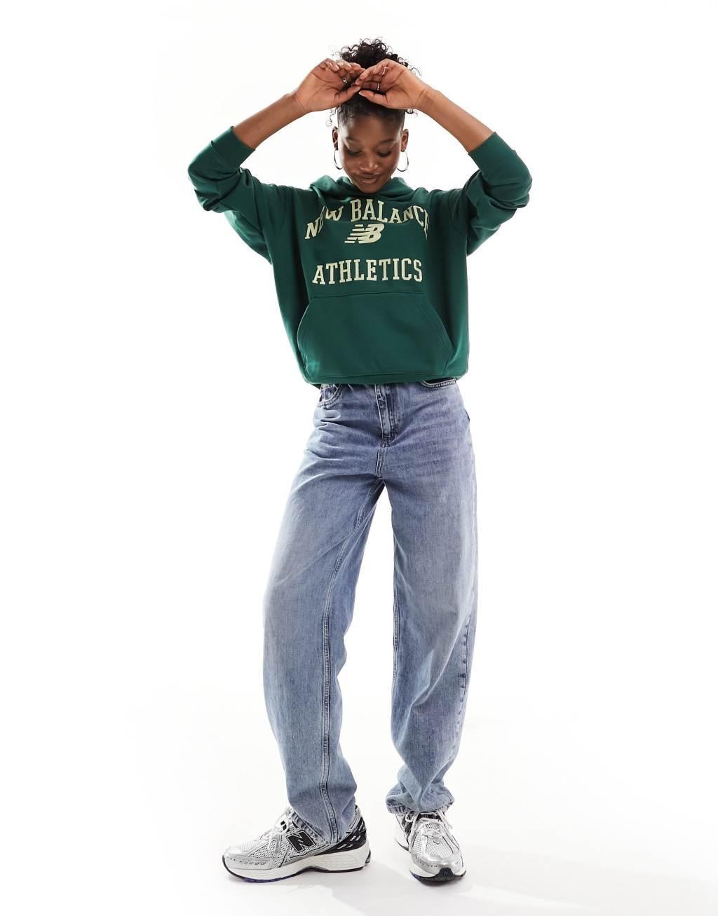 New Balance Athletics oversized hoodie in green Product Image