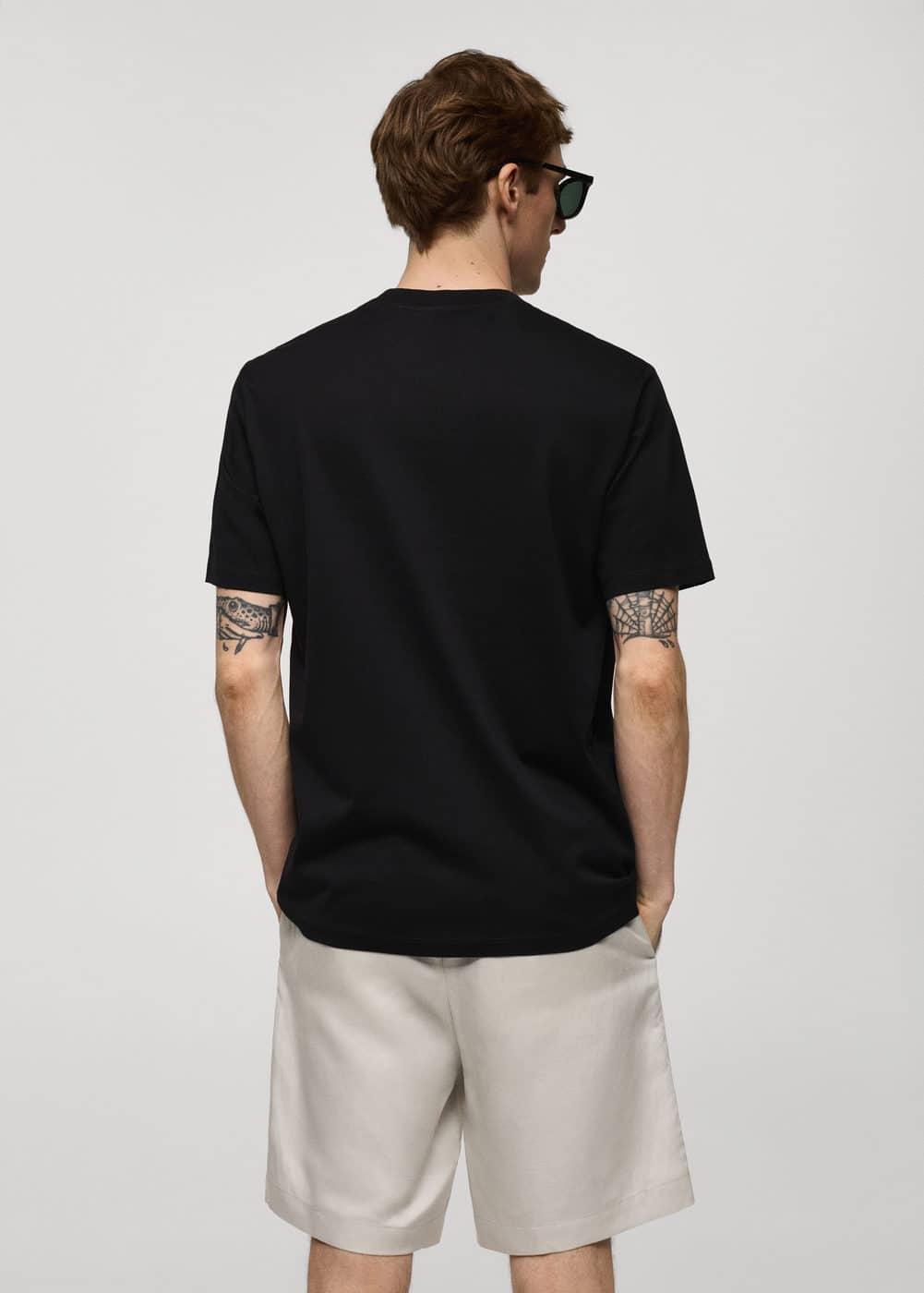 MANGO MAN - 100% cotton slim-fit t-shirt blackMen Product Image