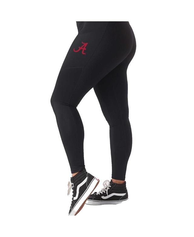 Womens Kadyluxe Black Alabama Crimson Tide 7/8 Mixed Media Pocket iLeggings Product Image