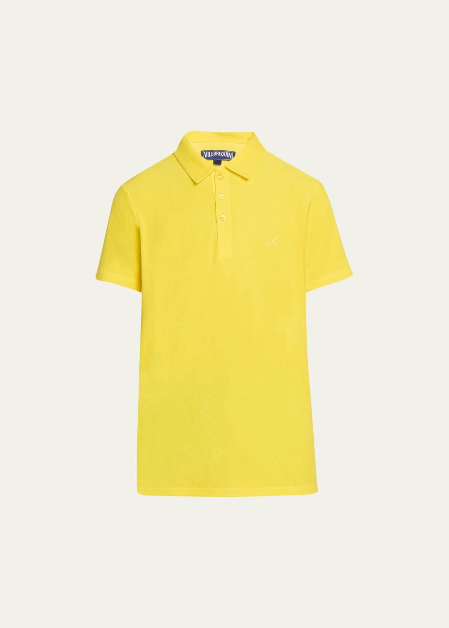 Mens Organic Cotton Terry Polo Shirt Product Image