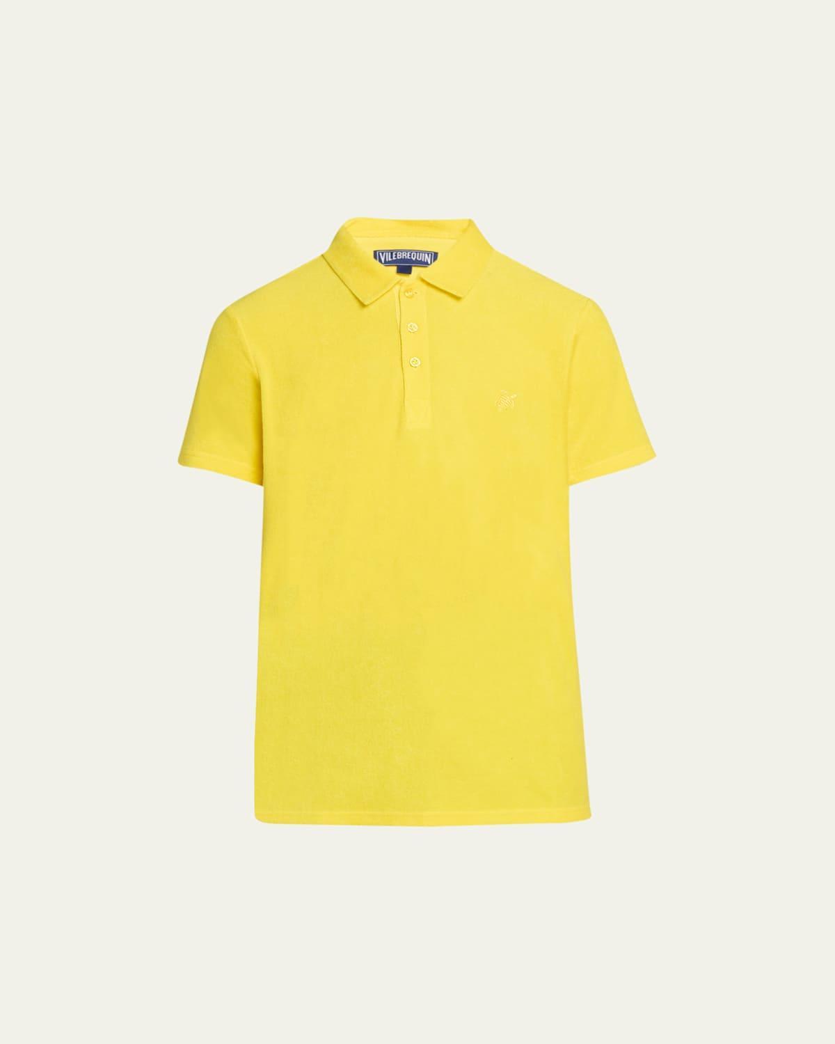 Mens Organic Cotton Terry Polo Shirt Product Image