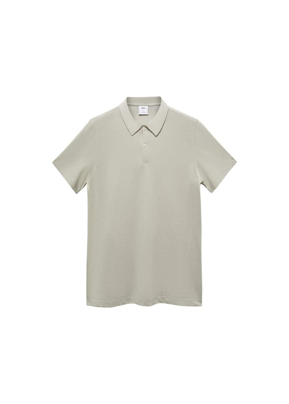 MANGO MAN - Slim-fit textured cotton polo shirt pastel greenMen Product Image