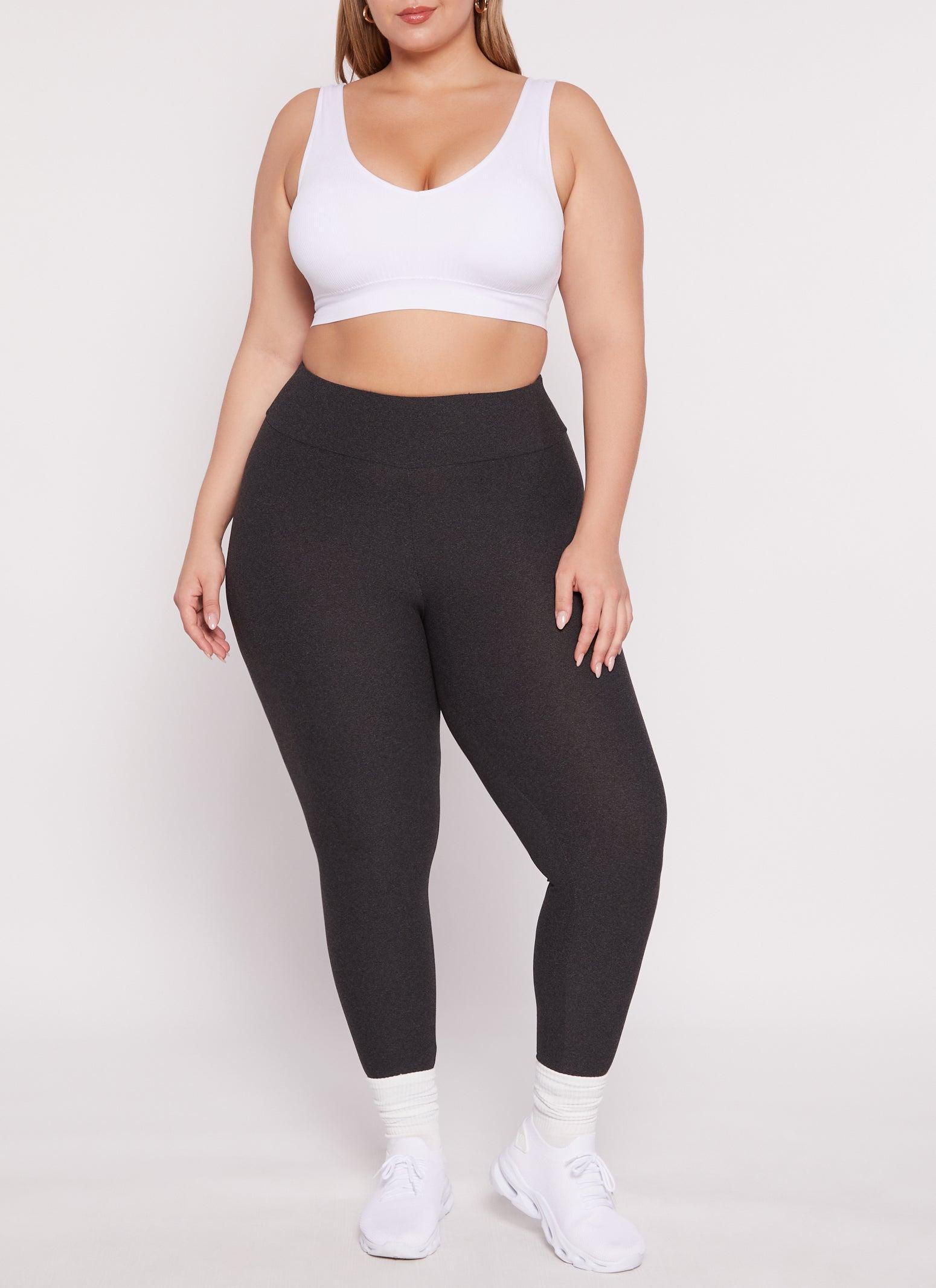 Womens Plus Size High Waisted Basic Leggings Product Image